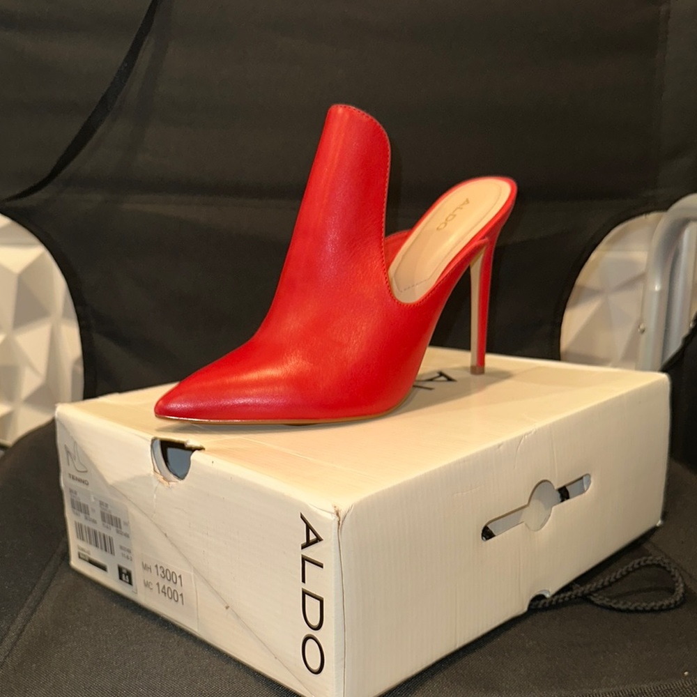 Aldo Women's Red Stiletto Mules 8.5